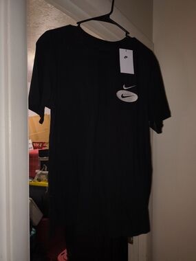 Nike Black Short-Sleeve T-Shirt with White Nike Logos